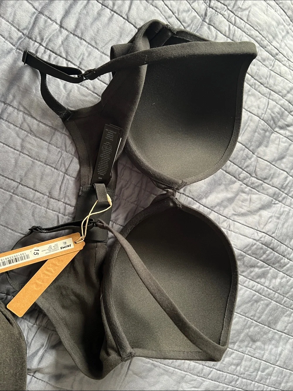 SKIMS Black Everyday Cotton Ultimate Push-Up Bra 36B NWT NEW WITH TAGS - Picture 6 of 7